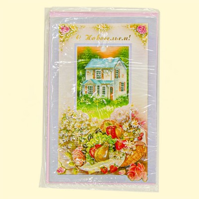 Greeting card "With new home!" 195 X120 mm