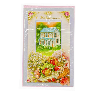 Greeting card "With new home!" 195 X120 mm