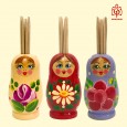 Delivery under toothpicks "Matryoshka" 6 cm ,different colours and motifs,with toothpicks