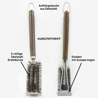 Щётка для гриля со скребком, 41 см