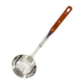 Половник из нержавеющей стали с деревянной ручкой,  34,5 cм