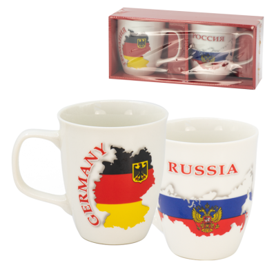 Набор кружек "Германия и Россия" (2 шт.) 400 мл,в подарочной упаковке