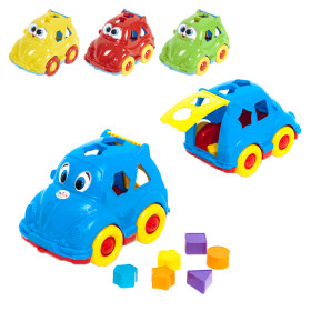 Игрушечный паровозик "а/м Жук" игрушка-сортер, разные цвета, 23 x 15,5 x 16 см