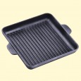 Gusseisen Grill-Servierpfanne, quadratisch "Brizoll" H181825G, 18 x 18 x 2,5 cm