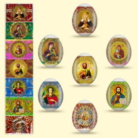 Декоративная пасхальная плёнка "Фаберже" 7 различных мотивов в наборе