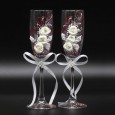 Gift set wedding wine glasses, 2 PCs, rose gold, 22.5 cm
