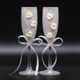 Gift set wedding wine glasses, 2 PCs, matte white, 22.5 cm