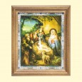 Икона "Рождество Христово"  Nr 11, .деревянная рама, двойное тиснение, под стеклом, 13 x 15 см
