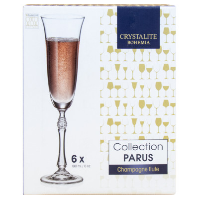 Фужеры для шампанского PARUS 6 шт, 190 мл