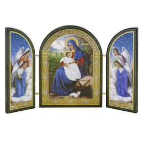 Икона-Складень "Рождество Христово" Nr 4, тройная, 9 x 12 см