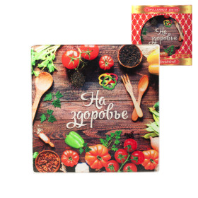 Многофункциональная стеклянная доска "На здоровье", из закалённого стекла, 20 х20 см.