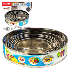 Сито для муки, набор 6 шт., нерж., Ø15 - 27 см, Высота 6 см