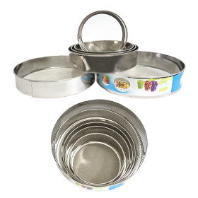 Сито для муки, набор 6 шт., нерж., Ø15 - 27 см, Высота 6 см