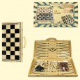 Schach-, Damen- & Backgammonspiel(Nardy), massives Holz, Spielbrett 40 х 40 см