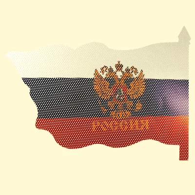 Наклейка "Россия" 2 шт. для авто или окна, 20 x 20 см