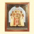 The icon "Tsar's family" 13x15 cm, wooden frame, double embossing