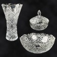 Geschenkset 3-teilig MIRANDA Vase 25 cm, Schale 22cm  und Bonbonschale 15 cm