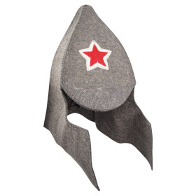 Шапочка банная "Будёновка", войлок, В - 35 см, Ш - 40 см