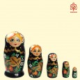 Matreshka Rossiyanka" (M5) 11 cm, Khokhloma