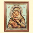 Icon Vladimirskaya, cm, wooden frame, under glass