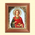 Icon of Panteleimon the Healer" 11x13 cm, wooden frame, double embossing