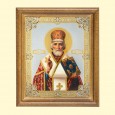 The icon "St. Nicholas" 13x15 cm, wooden frame, double embossing