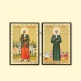 Icon-Triptych double "Xenia of Petersburg and Matrona", 9x13 cm, wood, double embossing