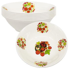 Набор суповых тарелок "Хохлома" (6 шт.), Ø18 см