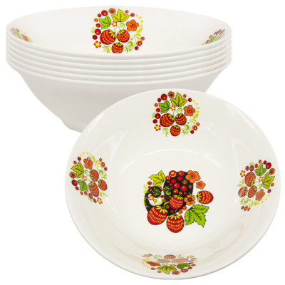 Набор суповых тарелок "Хохлома" (6 шт.), Ø18 см