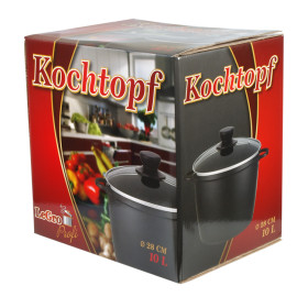 Кастрюля в форме казана 10 л из литого алюминия с антипригарным покрытием, Д-28 см, В-20 см, чёрный