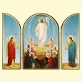 Икона-Складень "Воскресение Христово" тройная, 18x24 см, двойное тиснение