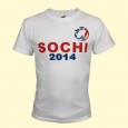 Superangebot! T-Shirt "Sochi 2014" weiß, 100%-Baumwolle