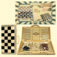 Set 3 in 1 (chess,checkers,backgammon), wood, Board 45x45 cm