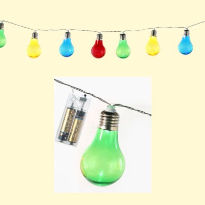 Электрическая гирлянда, Лампочки, 16 светодиодов, разноцветные, без батареек, 2 м