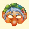 Maske"Baba Yaga",Set- 5 Stk, mit Gummiband, aus Karton 22x25 cm