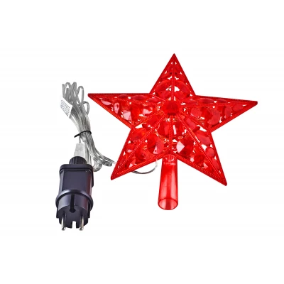 LED Звезда для Елки "Красная звезда" с 20 с красными лампочками