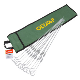 Шампуры 10 шт с чехлом (50 см), нержавеющая сталь 1,5 мм