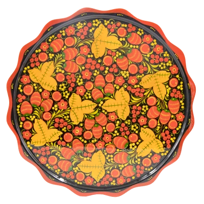 Поднос большой Хохлома Ø 40 см, различные дизайны