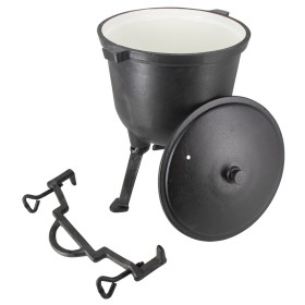 Котелок чугунный эмалированный на ножках 10 л