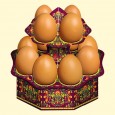 Deko-Ständer für 12 Eier - Chochloma aus Karton