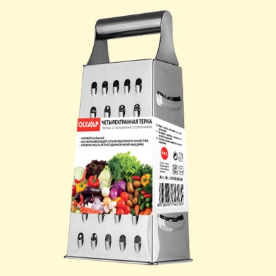 Четырехгранная терка из нержавеющей стали, 24 см