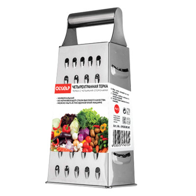 Четырехгранная терка из нержавеющей стали, 24 см