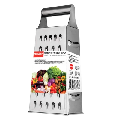 Четырехгранная терка из нержавеющей стали, 24 см