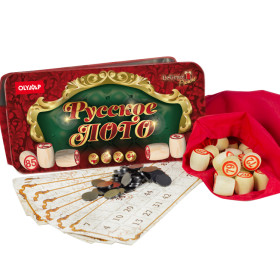 Игра Русское лото - Красный Бархат, в жестяной коробке, 24 x12 x7,5 см