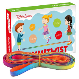 Спортивная детская игра Резиночка для активного отдыха и прыжков, радужная 4 метра