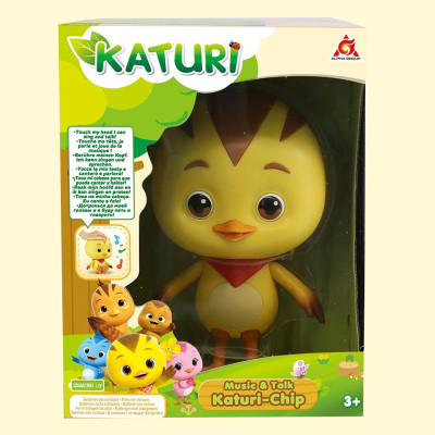 Катури Цыпленок Чип с подвижными конечностями, поет и разговаривает, 15 см