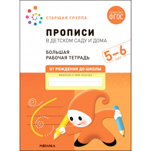 Прописи в детском саду и дома. Большая рабочая тетрадь. 5-6 лет. ФГОС