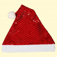 Weihnachtsmann-Mütze-Set 12 Stück Disco-Glitzer 29x33 cm, rot