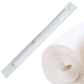 Бумага для упаковки подарков и рукоделия гофрированная белая 10 м