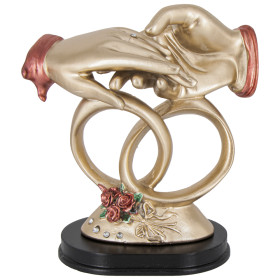 Саадебный сувенир - фигура руки над кольцами из полимерной смолы 28 х 12,5 см